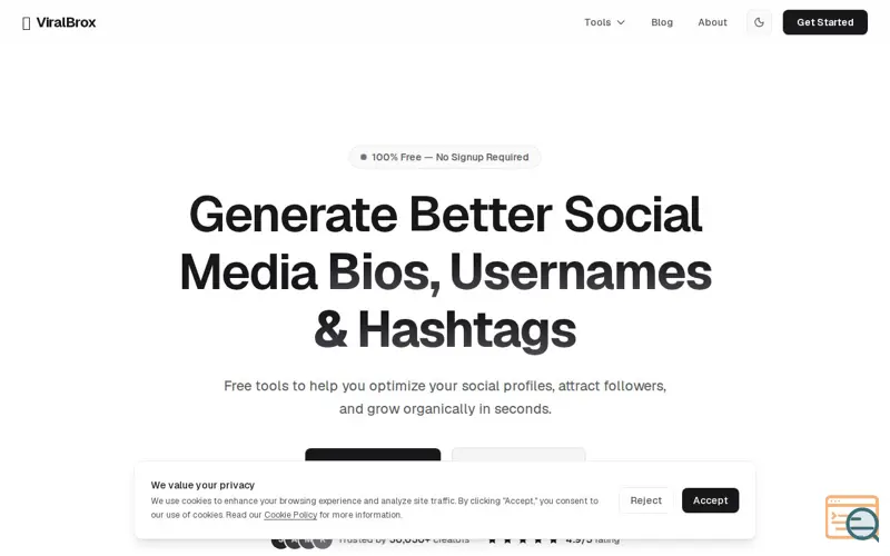 Screenshot of ViralBrox