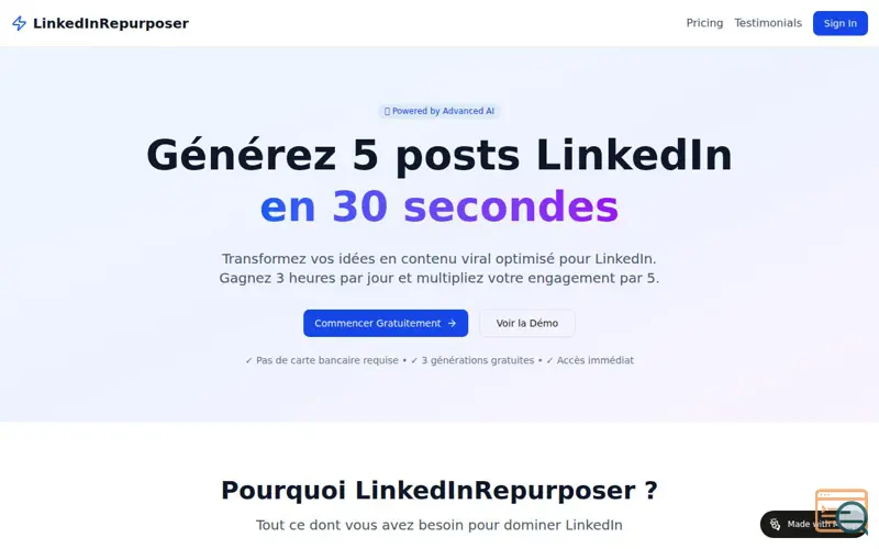 Screenshot of LinkedIn Content Repurposer