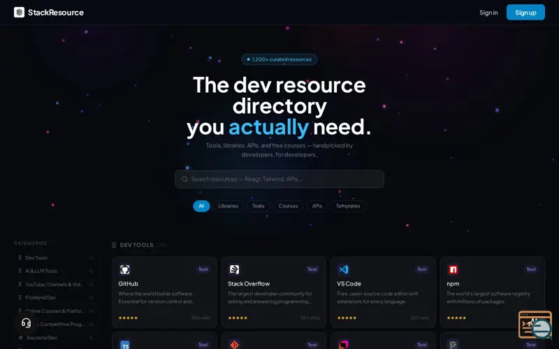 Screenshot of StackResource