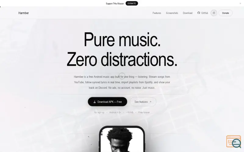 Screenshot of Harmber