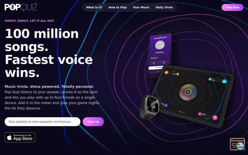 Screenshot of Pop Quiz Music: Voice powered trivia