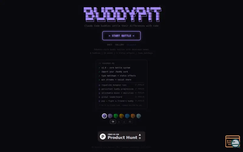 Screenshot of Claude Buddy Pit