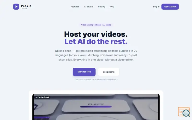 Screenshot of Secure video & audio streaming platform — Playix