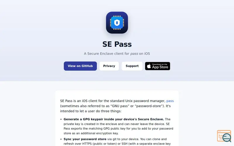 Screenshot of Sepass