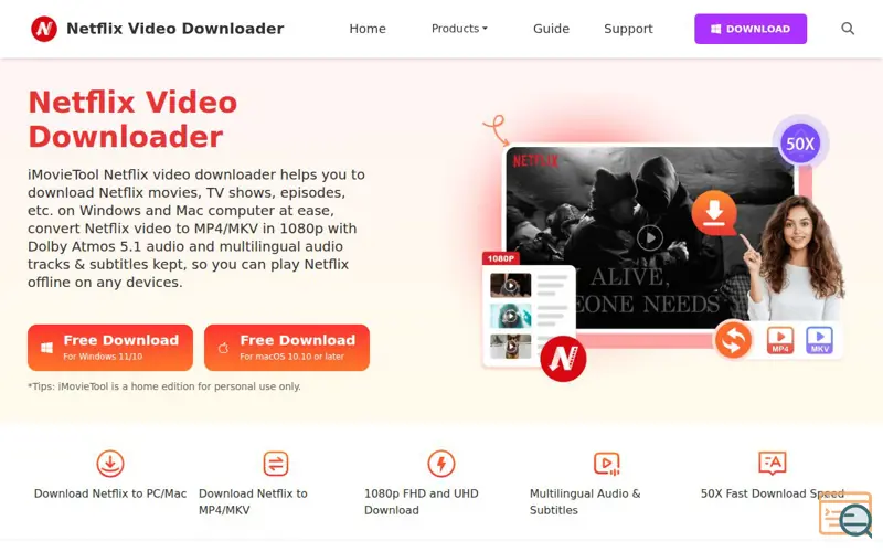 Screenshot of iMovieTool Netflix Video Downloader