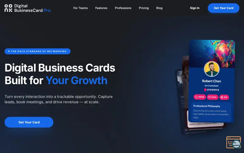 Screenshot of DigitalBusinessCard.pro