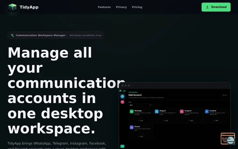 Screenshot of TidyApp