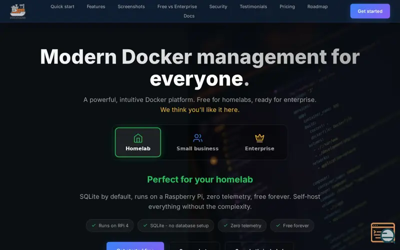Screenshot of Dockhand