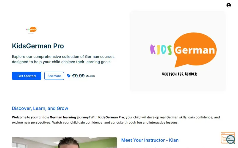 Screenshot of KidsGerman Pro, a launch using Iframely