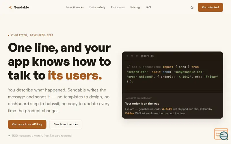 Screenshot of Sendable.me