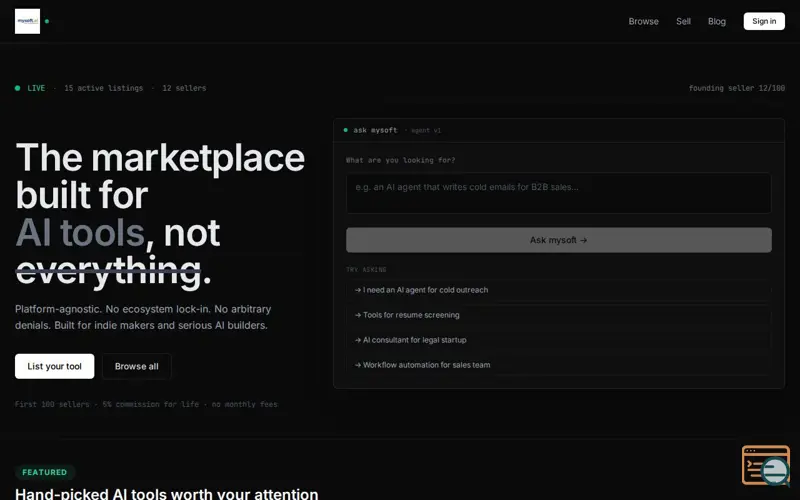 Screenshot of mysoft.ai