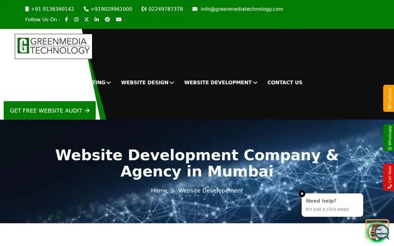 Screenshot of Web Development Company in Mumbai 