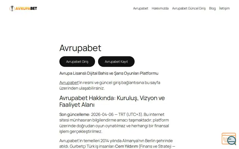 Screenshot of Avrupabet