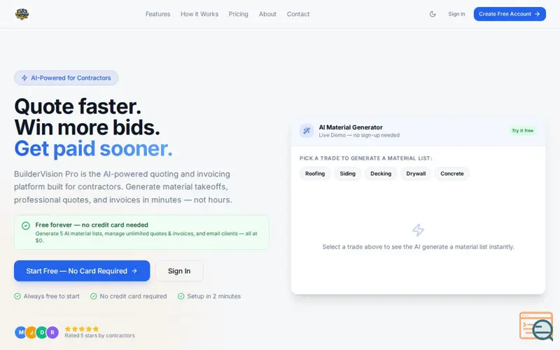 Screenshot of BuilderVision Pro