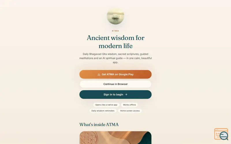 Screenshot of ATMA