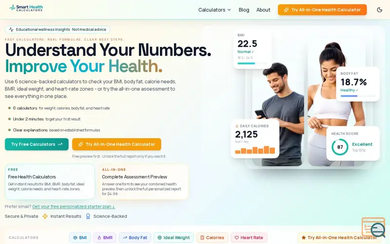 Screenshot of Smart Health Calculators