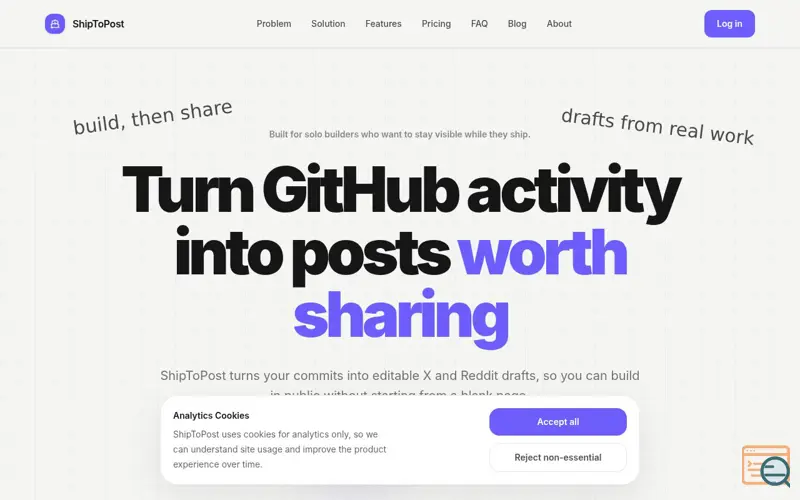 Screenshot of ShipToPost