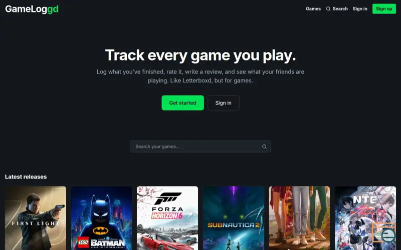 Screenshot of GameLoggd