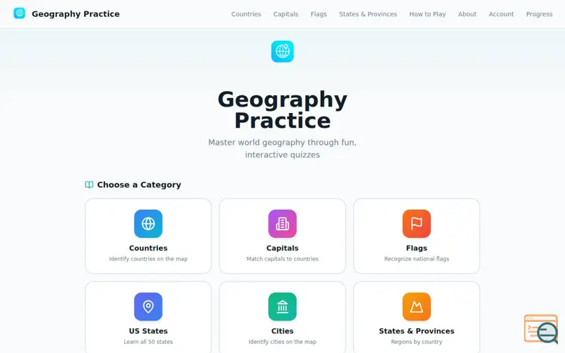 Screenshot of Geography Practice