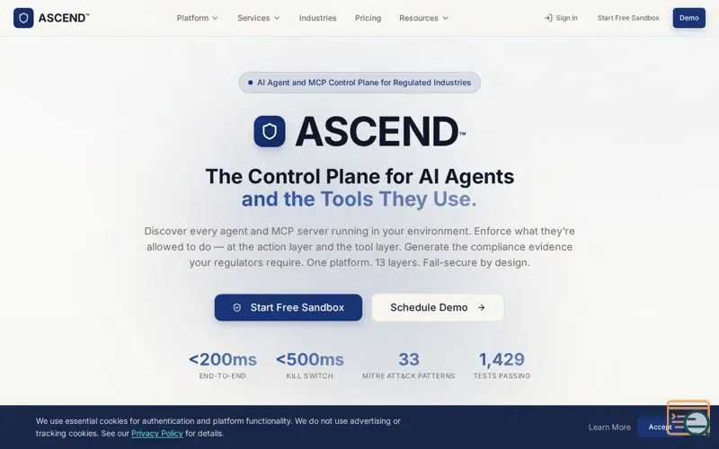 Screenshot of ASCEND - AI Agent and MCP Control Plane