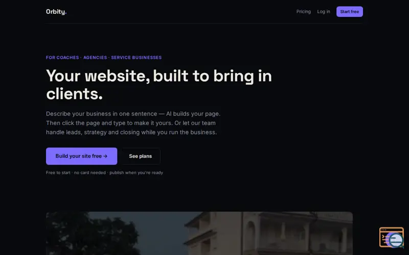 Screenshot of Websites that win clients — Orbity