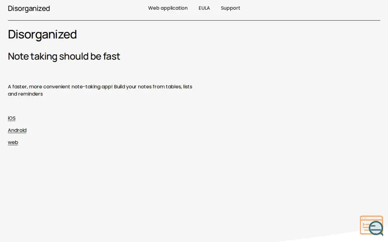 Screenshot of Disorganized Notes: Open source release!