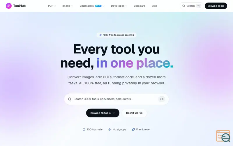Screenshot of ToolHub