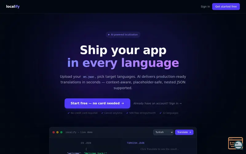 Screenshot of Localify