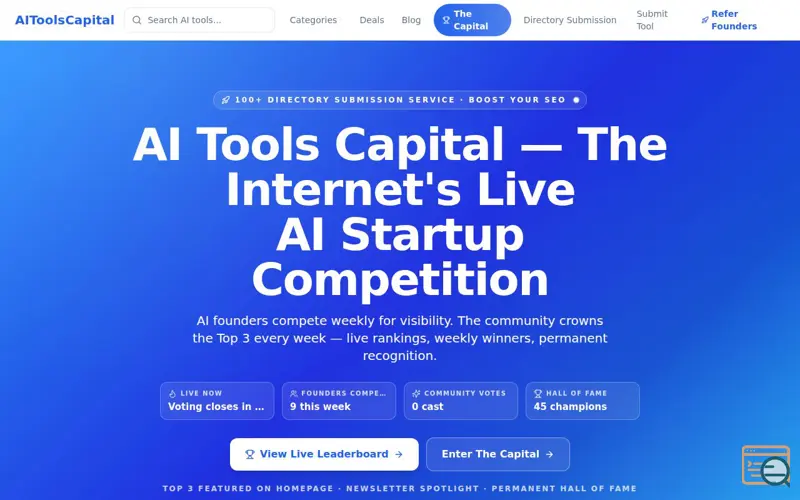 Screenshot of AI Tools Capital
