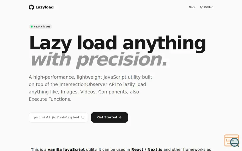 Screenshot of Lazyload