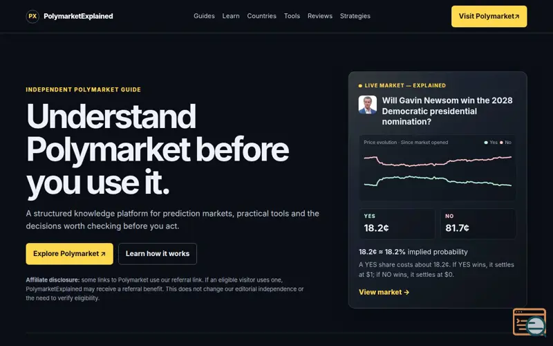 Screenshot of PolymarketExplained