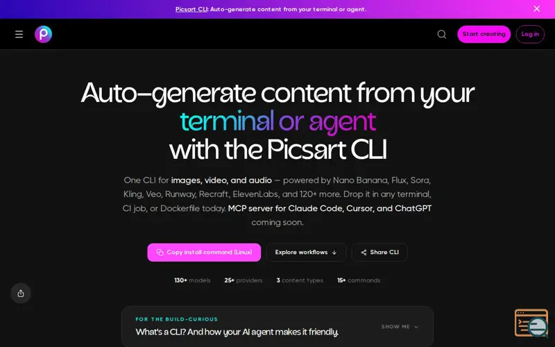 Screenshot of Picsart CLI , a launch using JetBrains
