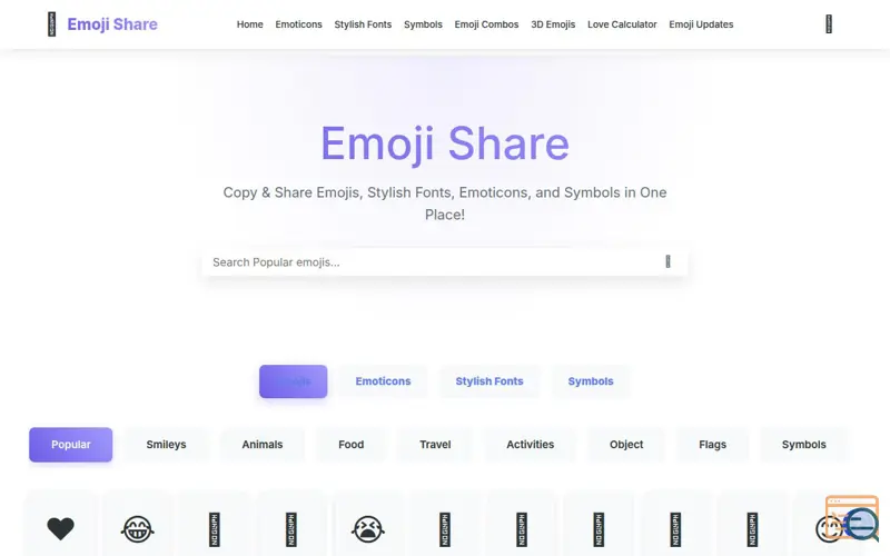 Screenshot of /emoji-share.com/emoji-combos/