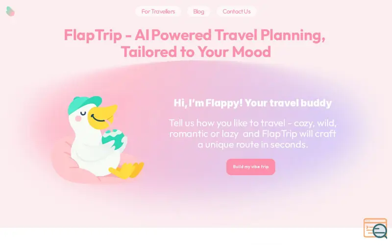 Screenshot of Flaptrip - AI travel planner