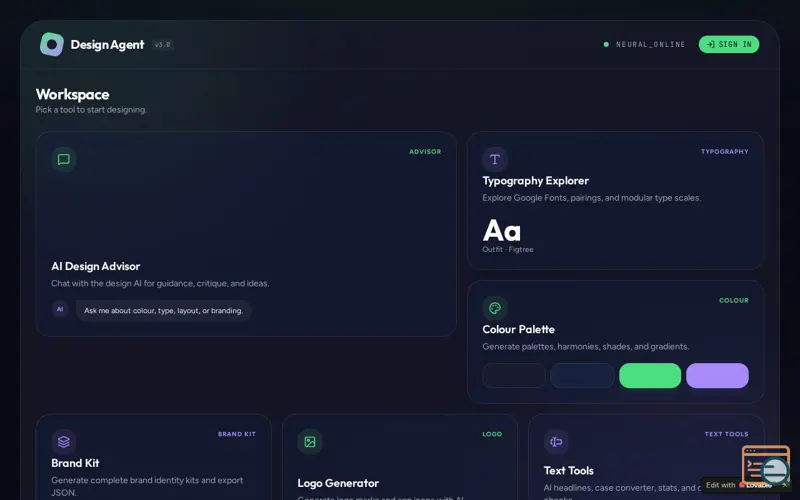 Screenshot of Design Agent By kynex 