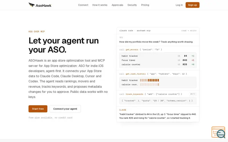 Screenshot of ASOHawk