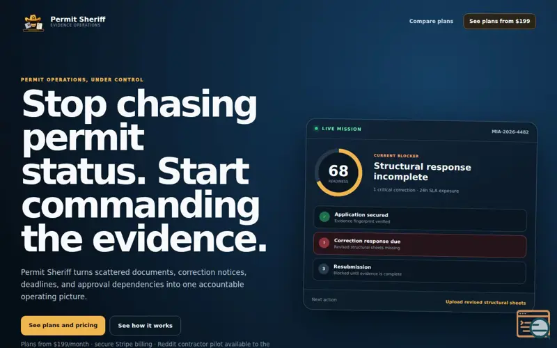 Screenshot of Permit Sheriff