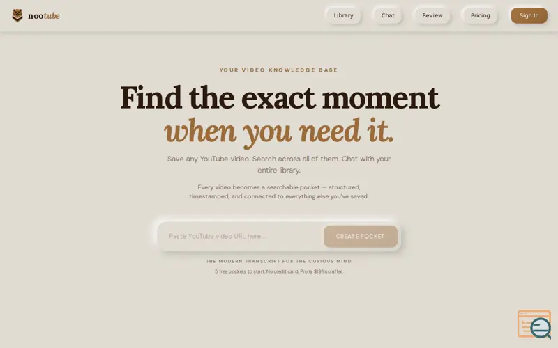 Screenshot of NooTube 