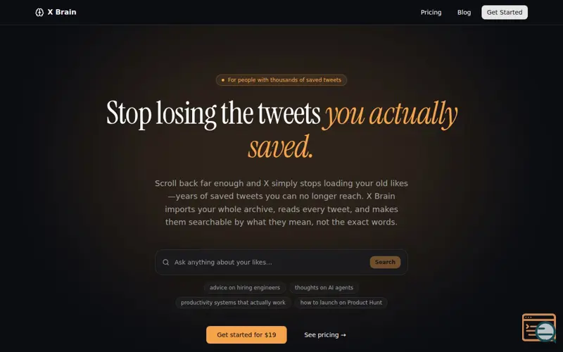Screenshot of X Brain
