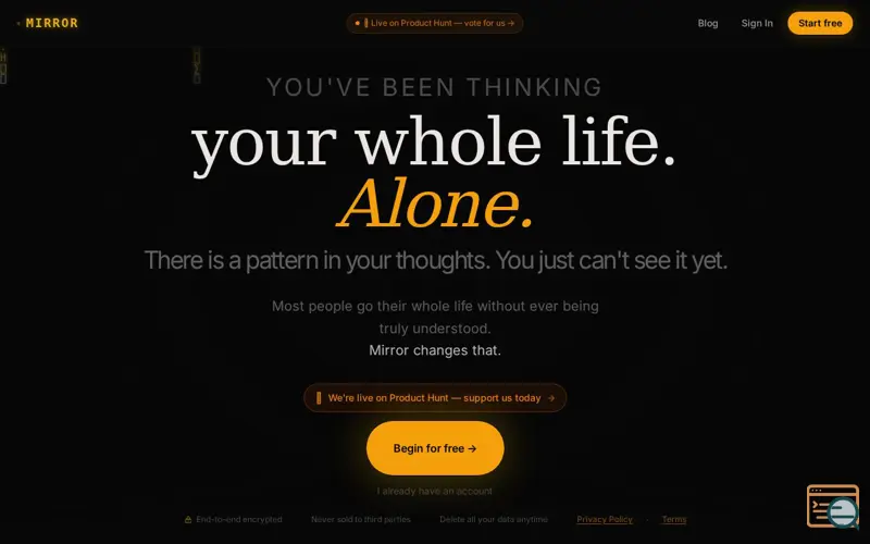 Screenshot of Mirror - Personal AI
