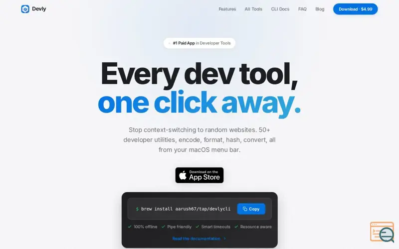 Screenshot of Devly