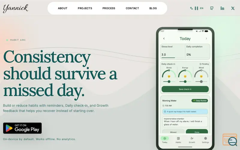 Screenshot of Habit Arc
