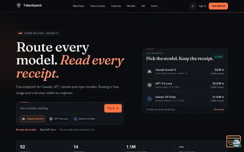 Screenshot of Tokenspend
