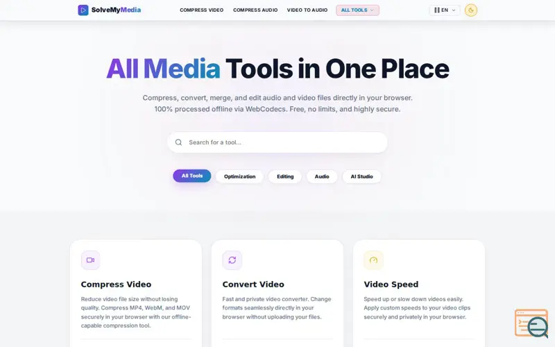 Screenshot of SolveMyMedia