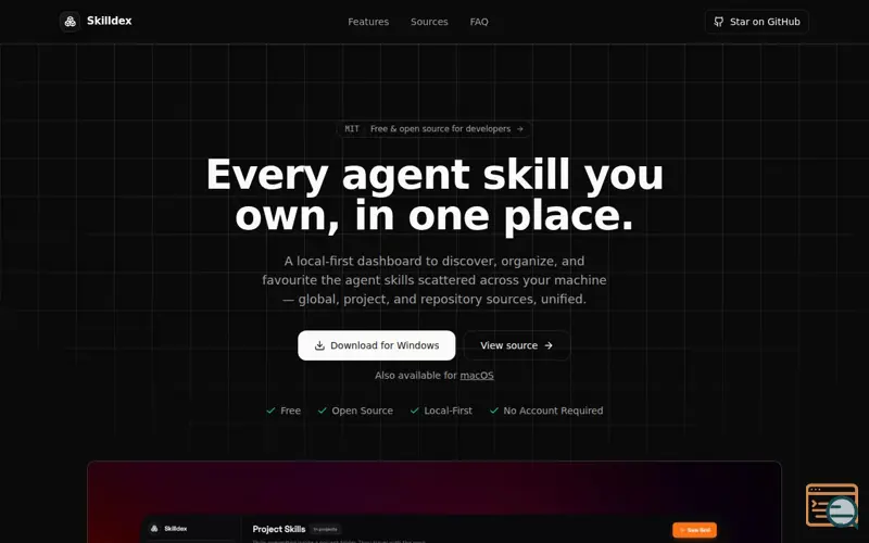 Screenshot of Skilldex