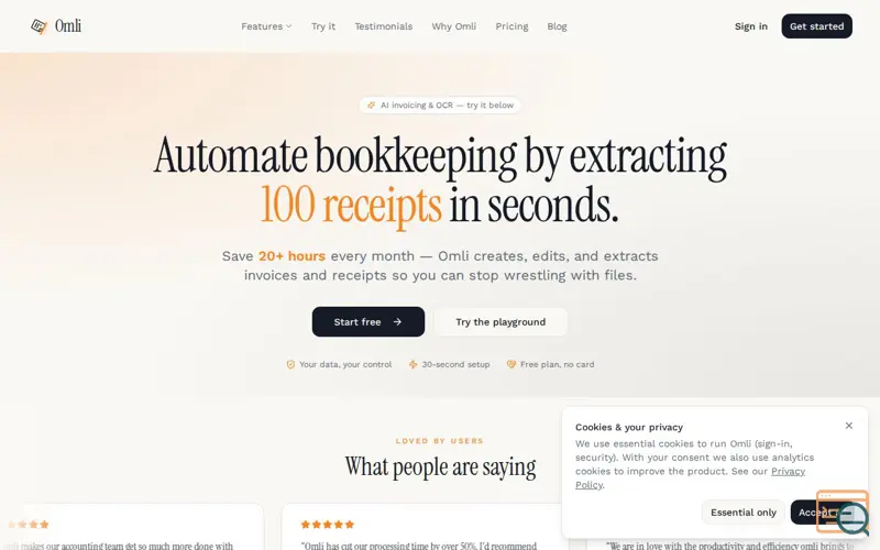 Screenshot of Omli 