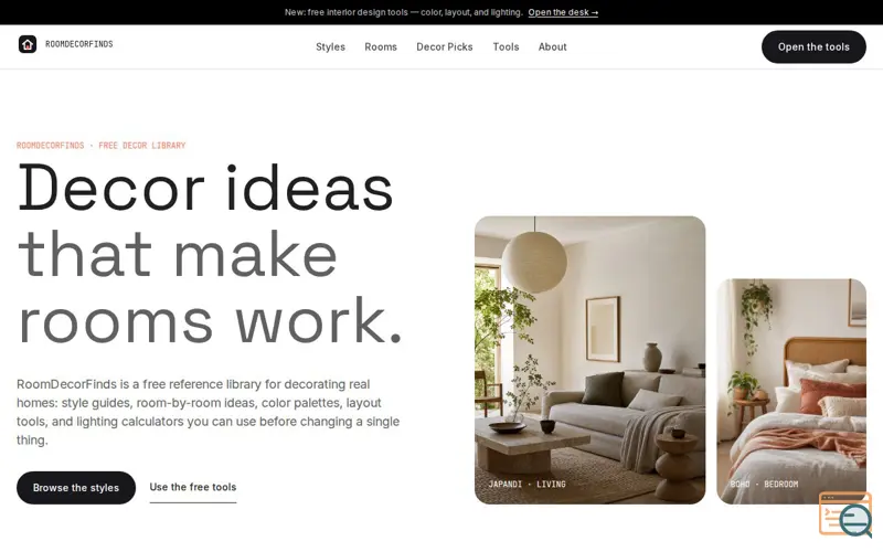 Screenshot of RoomDecorFinds