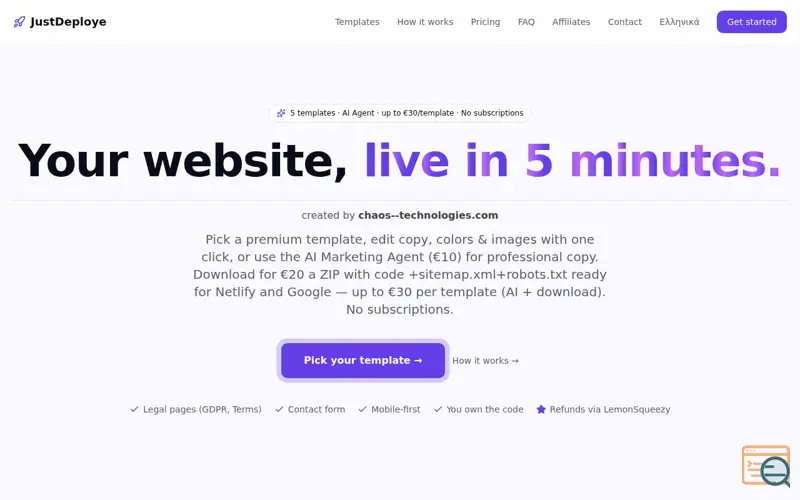 Screenshot of Just-Deploye