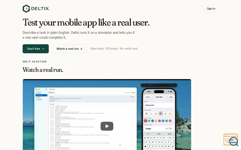 Screenshot of Deltix – AI Driven Testing