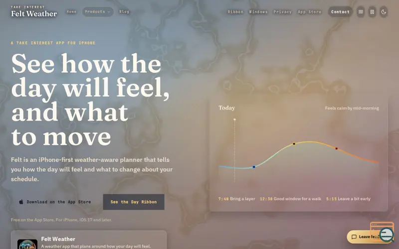 Screenshot of Felt Weather